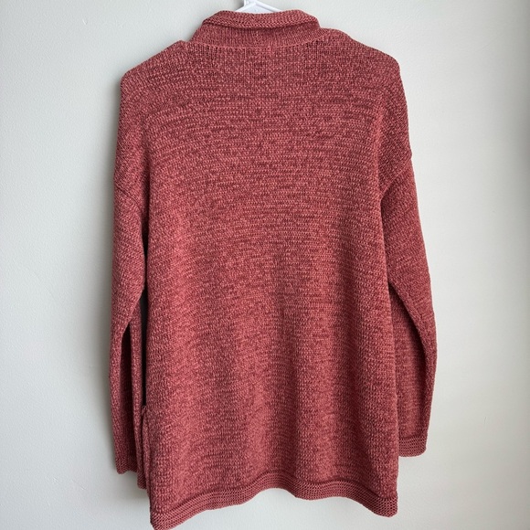 Sigrid Olsen Coral Open-Front Two Pockets Cardigan Size Medium - Picture 2 of 12